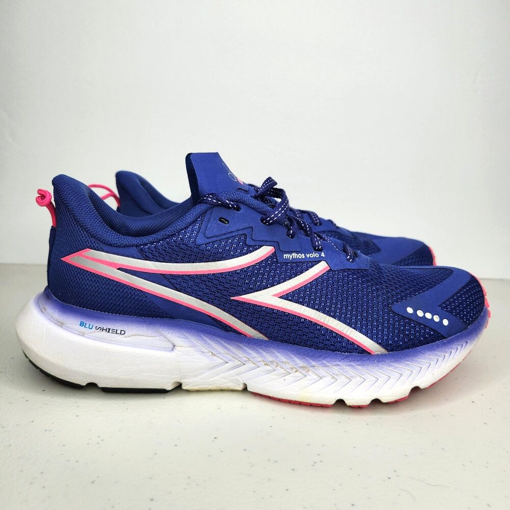 diadora Mythos Blushield Volo 4 Running Athletic Shoes Purple Blue Pink Womens 8